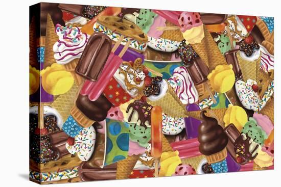 Ice Cream Collage-Fiona Stokes-Gilbert-Stretched Canvas