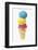 Ice Cream Cone with Scoops of Different Coloured Ice Cream-Kai Stiepel-Framed Photographic Print