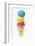 Ice Cream Cone with Scoops of Different Coloured Ice Cream-Kai Stiepel-Framed Photographic Print