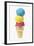 Ice Cream Cone with Scoops of Different Coloured Ice Cream-Kai Stiepel-Framed Photographic Print