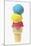 Ice Cream Cone with Scoops of Different Coloured Ice Cream-Kai Stiepel-Mounted Photographic Print