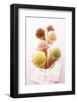 Ice Cream Cones with Different Flavours of Ice Cream-Marc O^ Finley-Framed Photographic Print