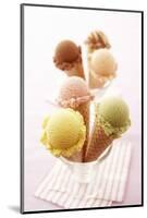 Ice Cream Cones with Different Flavours of Ice Cream-Marc O^ Finley-Mounted Photographic Print