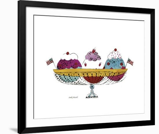 Ice Cream Dessert, c.1959 (3 scoop)-Andy Warhol-Framed Art Print