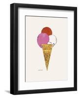 Ice Cream Dessert, c. 1959 (red, pink, and white)-Andy Warhol-Framed Art Print