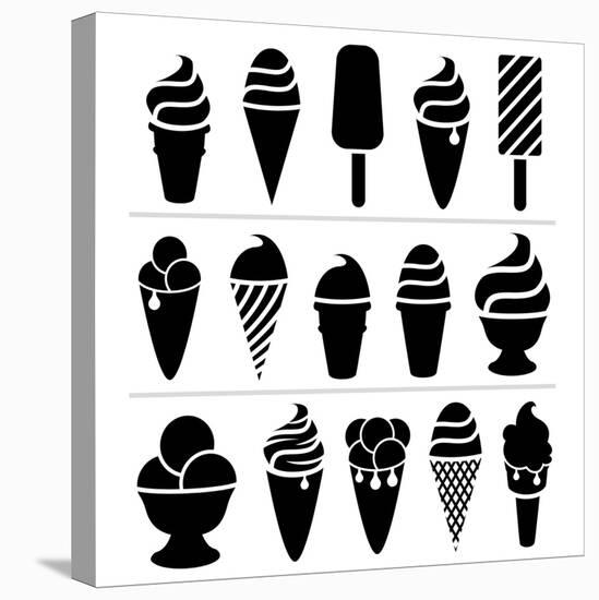 Ice-Cream Icons-dmstudio-Stretched Canvas