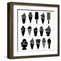 Ice-Cream Icons-dmstudio-Framed Art Print