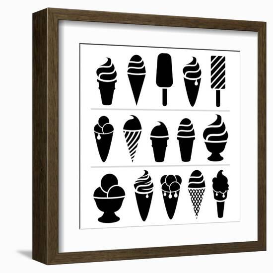 Ice-Cream Icons-dmstudio-Framed Art Print