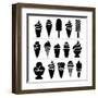 Ice-Cream Icons-dmstudio-Framed Art Print