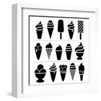 Ice-Cream Icons-dmstudio-Framed Art Print