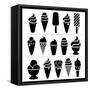 Ice-Cream Icons-dmstudio-Framed Stretched Canvas