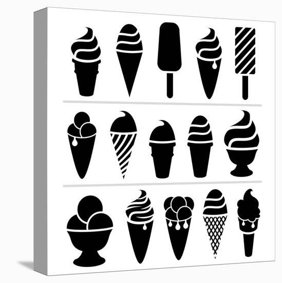 Ice-Cream Icons-dmstudio-Stretched Canvas