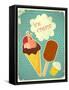 Ice Cream Retro Poster-elfivetrov-Framed Stretched Canvas