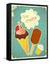 Ice Cream Retro Poster-elfivetrov-Framed Stretched Canvas