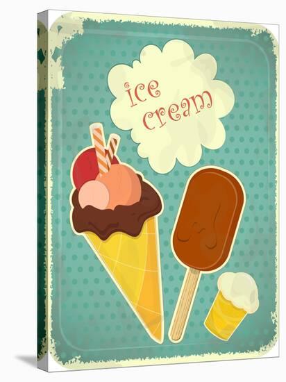 Ice Cream Retro Poster-elfivetrov-Stretched Canvas