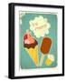 Ice Cream Retro Poster-elfivetrov-Framed Art Print