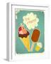 Ice Cream Retro Poster-elfivetrov-Framed Art Print