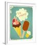 Ice Cream Retro Poster-elfivetrov-Framed Art Print