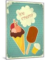 Ice Cream Retro Poster-elfivetrov-Mounted Art Print