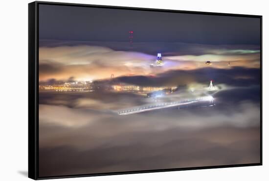 Ice Cream Sandwich - San Francisco Bay Area Fog Night Cityscape-Vincent James-Framed Stretched Canvas