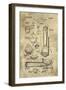 Ice Cream Scoop Blueprint - Industrial Farmhouse-Tina Lavoie-Framed Giclee Print