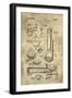 Ice Cream Scoop Blueprint - Industrial Farmhouse-Tina Lavoie-Framed Giclee Print