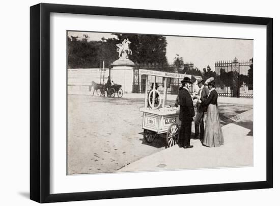 Ice Cream Seller, Paris, 1900-null-Framed Giclee Print