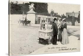 Ice Cream Seller, Paris-null-Stretched Canvas