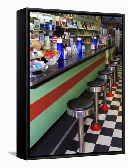 Ice Cream Soda Fountain, Apalachicola, Florida, USA-Joanne Wells-Framed Stretched Canvas