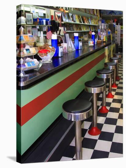 Ice Cream Soda Fountain, Apalachicola, Florida, USA-Joanne Wells-Stretched Canvas