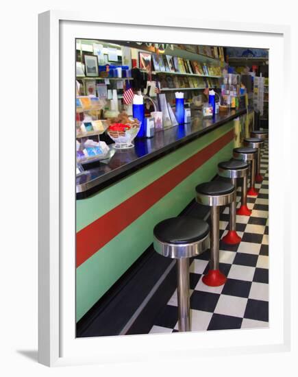 Ice Cream Soda Fountain, Apalachicola, Florida, USA-Joanne Wells-Framed Premium Photographic Print