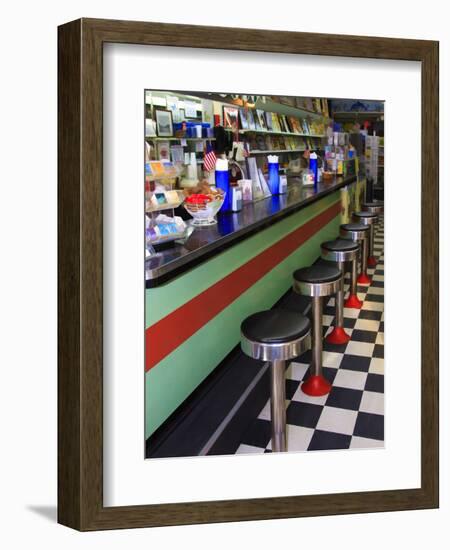 Ice Cream Soda Fountain, Apalachicola, Florida, USA-Joanne Wells-Framed Photographic Print