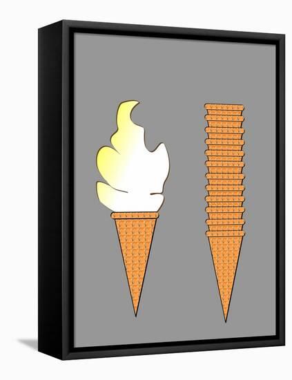 Ice Cream & Stacked Cones-SNEHITDESIGN-Framed Stretched Canvas