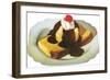 Ice Cream Sundae on Pound Cake-null-Framed Art Print