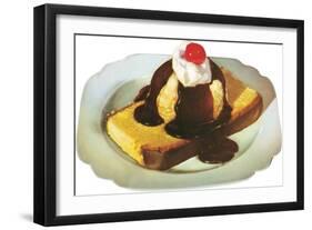 Ice Cream Sundae on Pound Cake-null-Framed Art Print