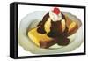 Ice Cream Sundae on Pound Cake-null-Framed Stretched Canvas