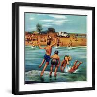 "Ice Cream Truck at the Beach", July 31, 1954-Stevan Dohanos-Framed Giclee Print