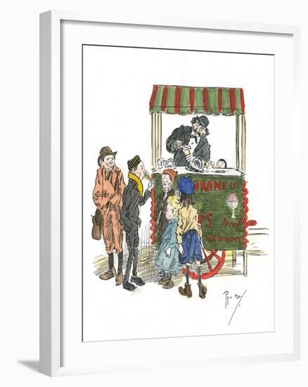 Ice Cream Vendor, London-Phil May-Framed Art Print