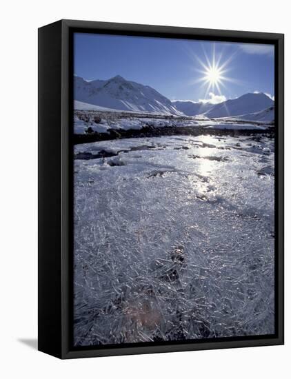 Ice-Crystals of a Creek in Brooks Range, Alaska, USA-Hugh Rose-Framed Stretched Canvas