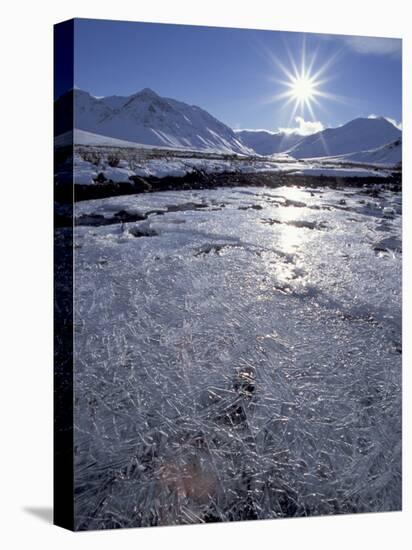 Ice-Crystals of a Creek in Brooks Range, Alaska, USA-Hugh Rose-Stretched Canvas