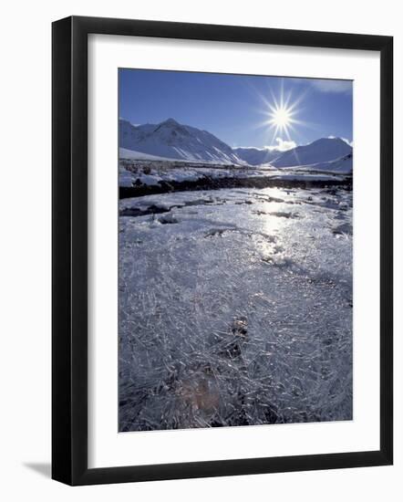 Ice-Crystals of a Creek in Brooks Range, Alaska, USA-Hugh Rose-Framed Photographic Print