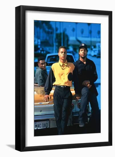 ICE CUBE; CUBA GOODING JR.. "BOYZ N THE HOOD: INCREASE THE PEACE" [1991] (BOYZ N THE HOOD), dire...-null-Framed Photographic Print