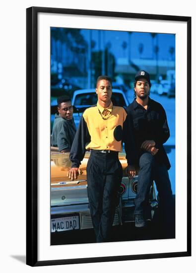 ICE CUBE; CUBA GOODING JR.. "BOYZ N THE HOOD: INCREASE THE PEACE" [1991] (BOYZ N THE HOOD), dire...-null-Framed Photographic Print