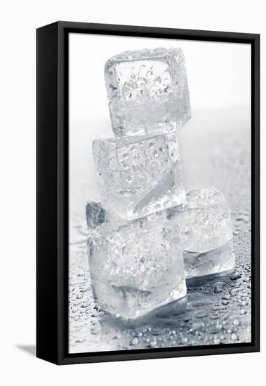 Ice Cubes in a Pile-Kröger and Gross-Framed Stretched Canvas