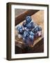 Ice Cubes with Blueberries on a Wooden Table-Chris Schäfer-Framed Photographic Print