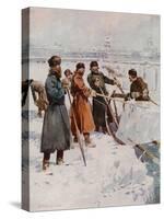 Ice-Cutting on the Neva-Frederic De Haenen-Stretched Canvas