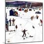 "Ice Fishing Camp", January 12, 1957-Stevan Dohanos-Mounted Premium Giclee Print