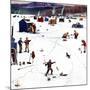 "Ice Fishing Camp", January 12, 1957-Stevan Dohanos-Mounted Giclee Print