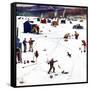 "Ice Fishing Camp", January 12, 1957-Stevan Dohanos-Framed Stretched Canvas