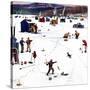 "Ice Fishing Camp", January 12, 1957-Stevan Dohanos-Stretched Canvas